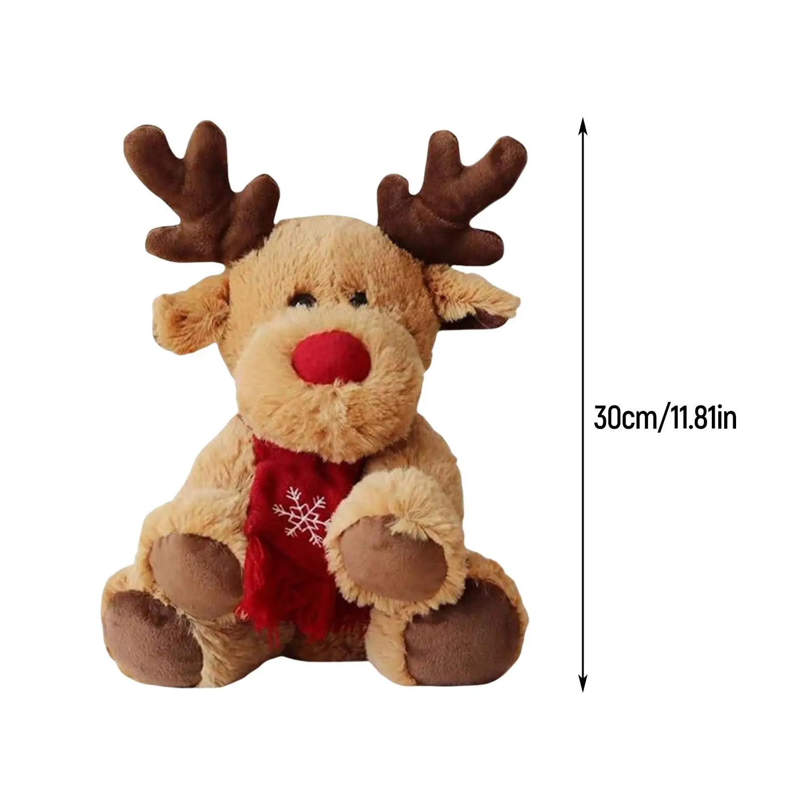 Cartoon Christmas Plush Elk Toy Reindeer Stuffed Animal Elk Plush Stuffed Toy Figurine Doll for Living Room Decor Birthday Gift