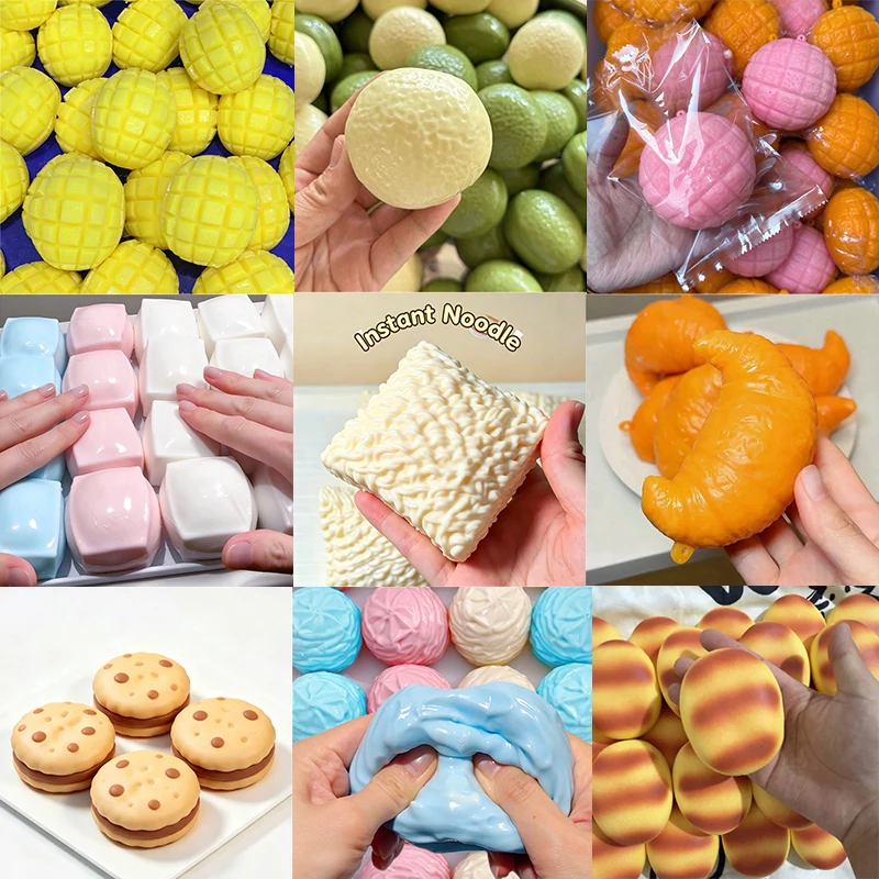 Handmade Crispy Lemon Mango Color-Changing Sensory Sooth Fidget Cream Crunchy Squishy Fidget ASMR Anti-Anxiety Office Desk Decor