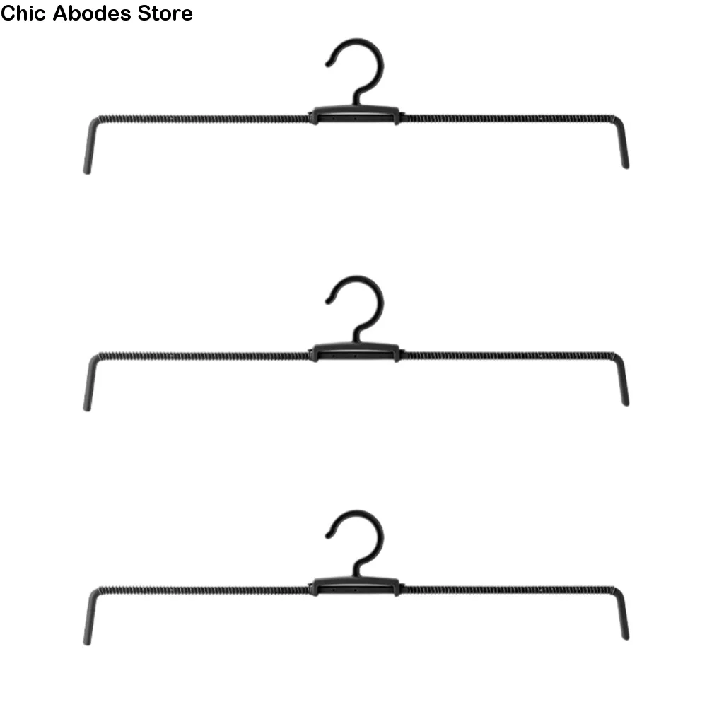 3pcs Stretchable Stainless Steel Spring Clothes Hanger Storage High Toughness Skirts Jeans Hanger Multifunctional