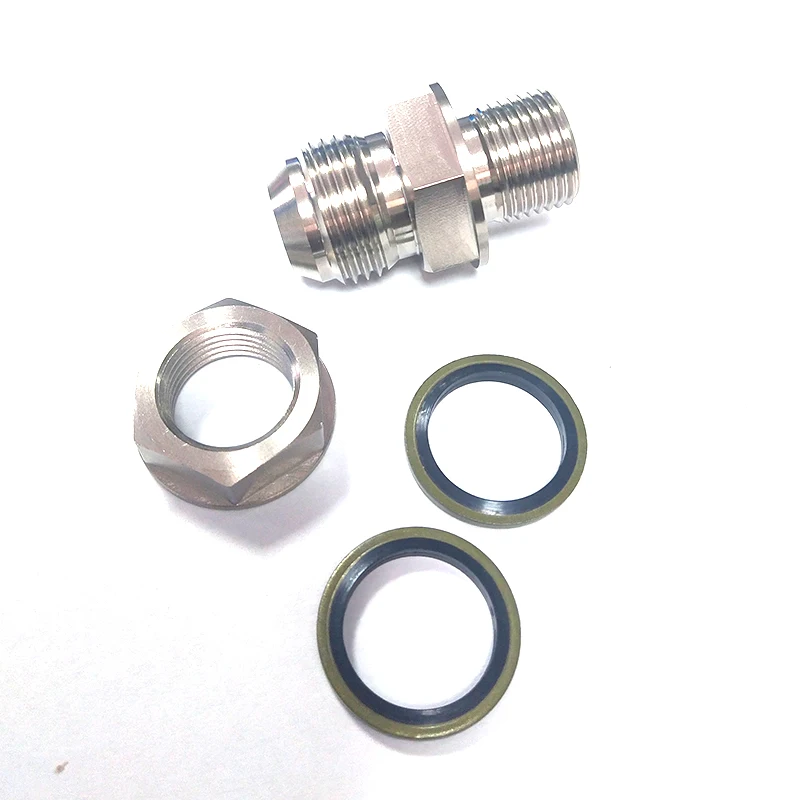 1PCS Turbo Oil Pan / Oil sump Return Drain Adapter Bung Fitting 10AN M18x1.5 no Weld With Nut And Washer