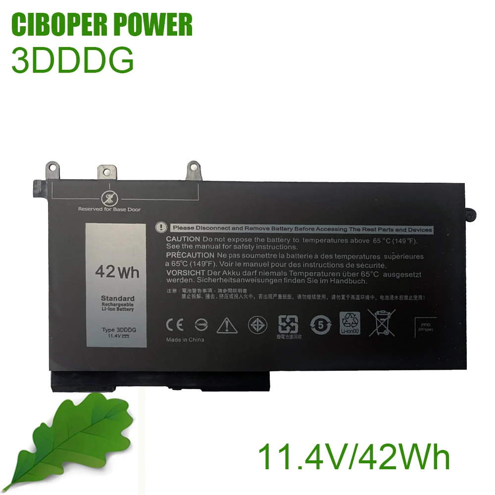 

CP Laptop Battery 3DDDG 11.4V/42Wh For Latitude E5280 E5480 E5580 E5290 E5490 E5491 E5591 E5495 P27S Serie 080JT9 03VC9Y 00JWGP