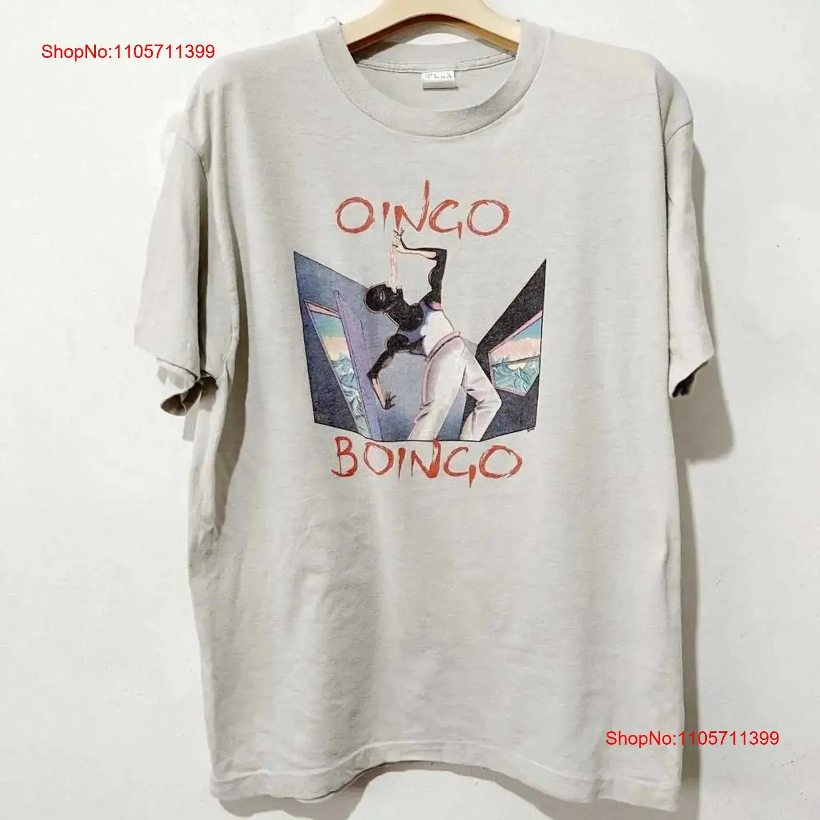 Oingo Boingo Band Sand COlor T Shirt All Sizes MQ810 long or short sleeves vintage Washed streetwear Top For Everyday Wear