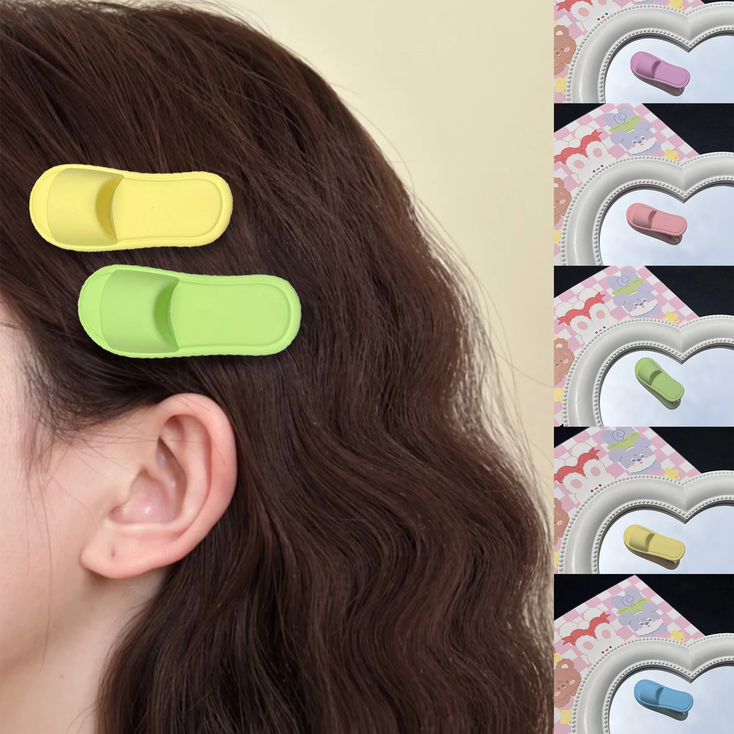 Creative Funny Small Slipper Shape Hairpin Cute Hair Clasp Duckbill BB Clip Candy Color