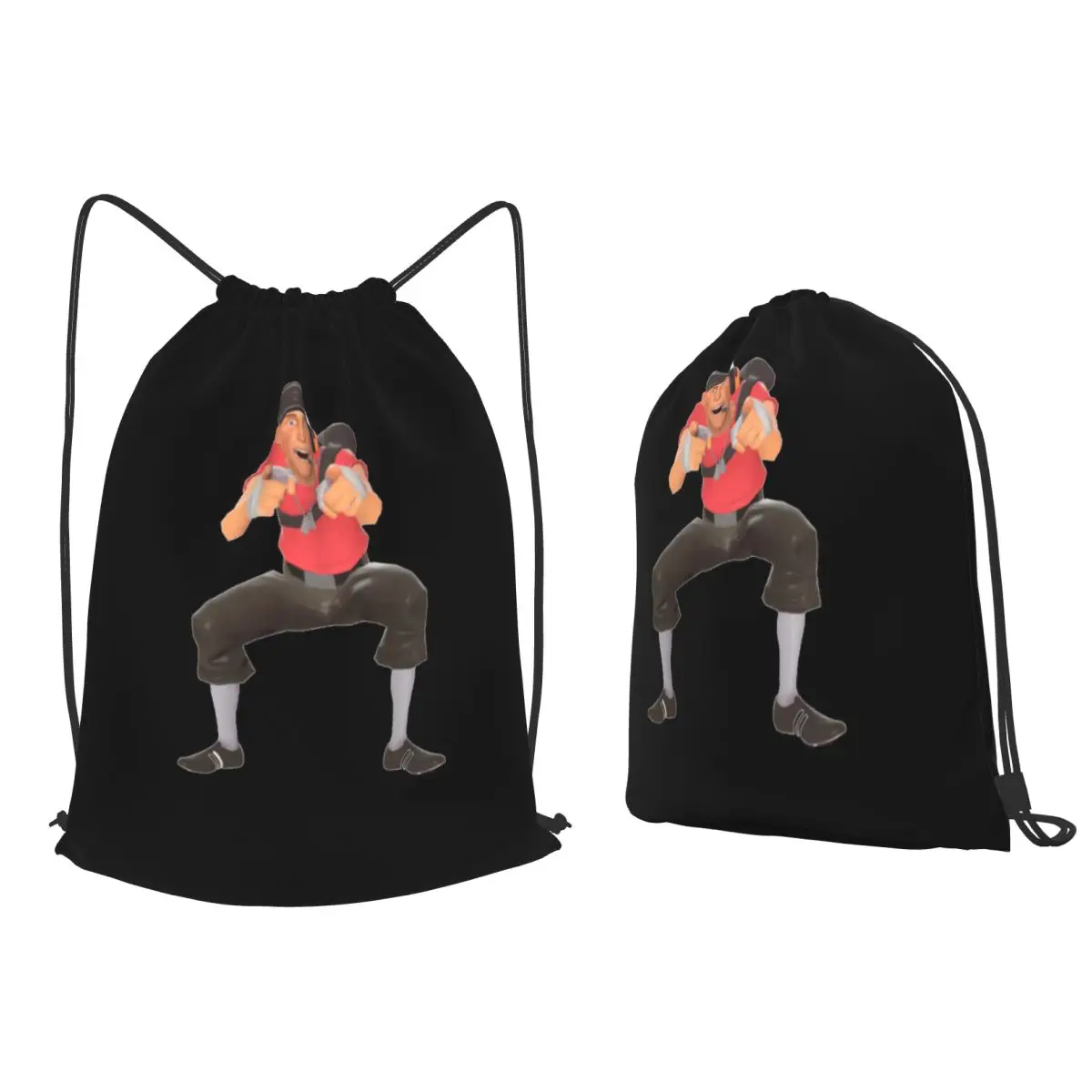 Tf2 Scout Laugh Team Fortress 2 Backpacks Multi-function Drawstring Bundle Pocket Sports Bag Book Bags for Travel Students