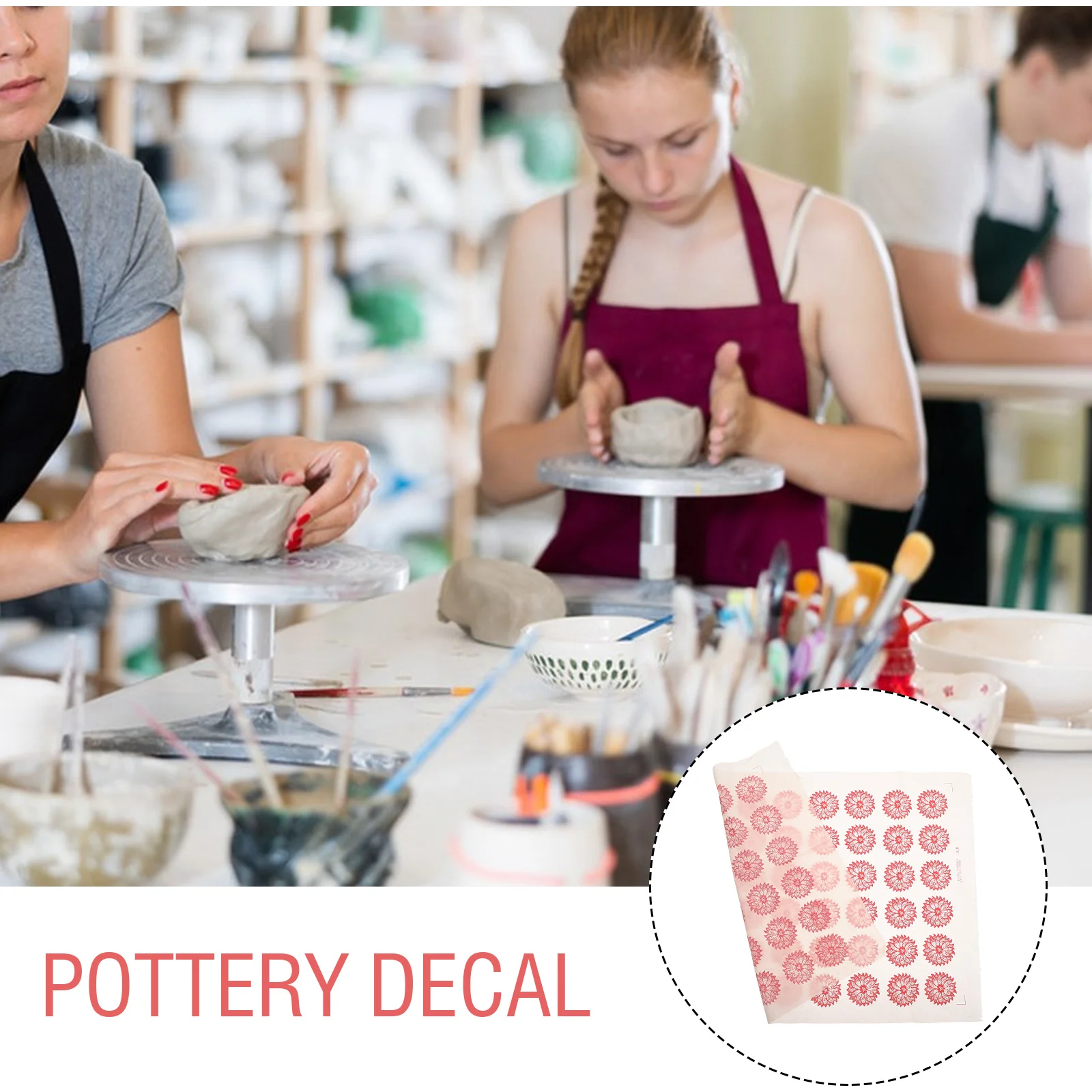 Pottery Stickers Air Dry Clay Ceramic Kit Repair Wheel Decals Carving