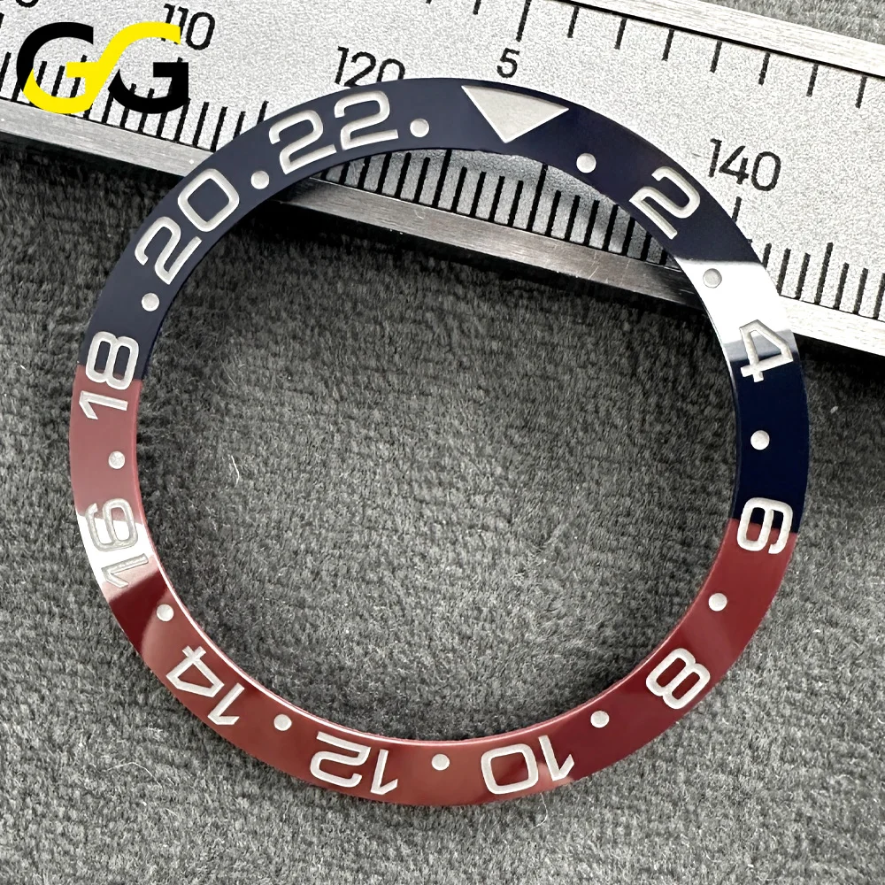 38mm * 30,7mm Keramik-Lünette GMT Hochwertige Uhrenlünette Uhrenteile Zubehör Geneigtes Einlege-Modul – Detail 8