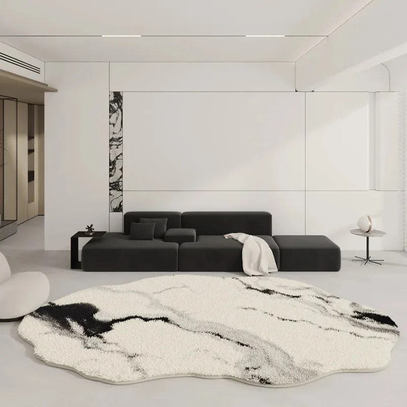 

JSL36Modern Minimalist Carpets for Living Room Luxury Bedroom Decor Black White Carpet Fluffy Soft Lounge Rug Thicken Plush 9Ok%