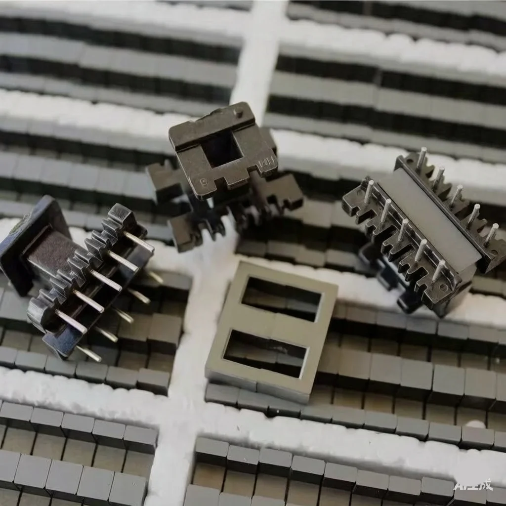 EE Vertical Type Ferrite Magnetic Core Bobbin PC40 Transformer Inductor EE10 EE13 EE16 EE19 EE22 3+3 3+4 4+4 5+5 Pin