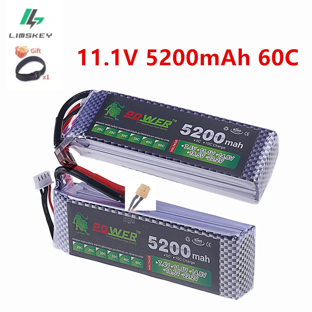 11.1V 5200mah Rechargeable battery For RC Drone Cars Airplane Helicopters Boats Toys Robot Upgrade 2200mah 3s 11.1v Lipo Battery