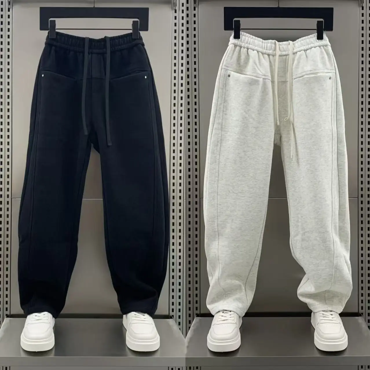 Autumn andWinter New Sweatpants Straight Scimitar Pants Men's Trendy Brand Ruffian Handsome Versatile Solid Color Casual Sports