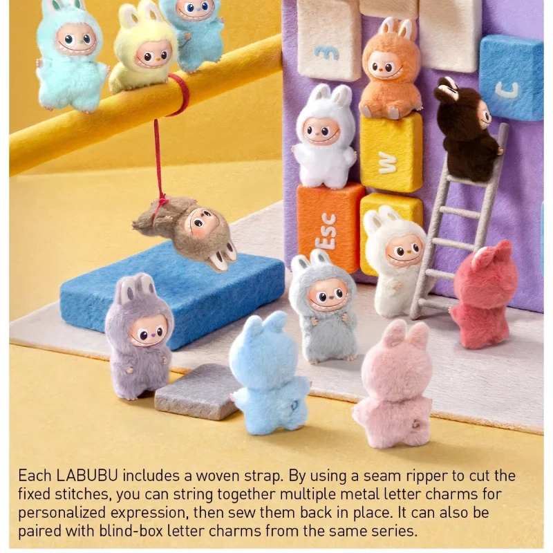 100 % authentische POP MART THE MONSTERS Mini Labubu Secret Code Series Weiches Vinyl-Plüsch-Schlüsselanhänger-Blindbox