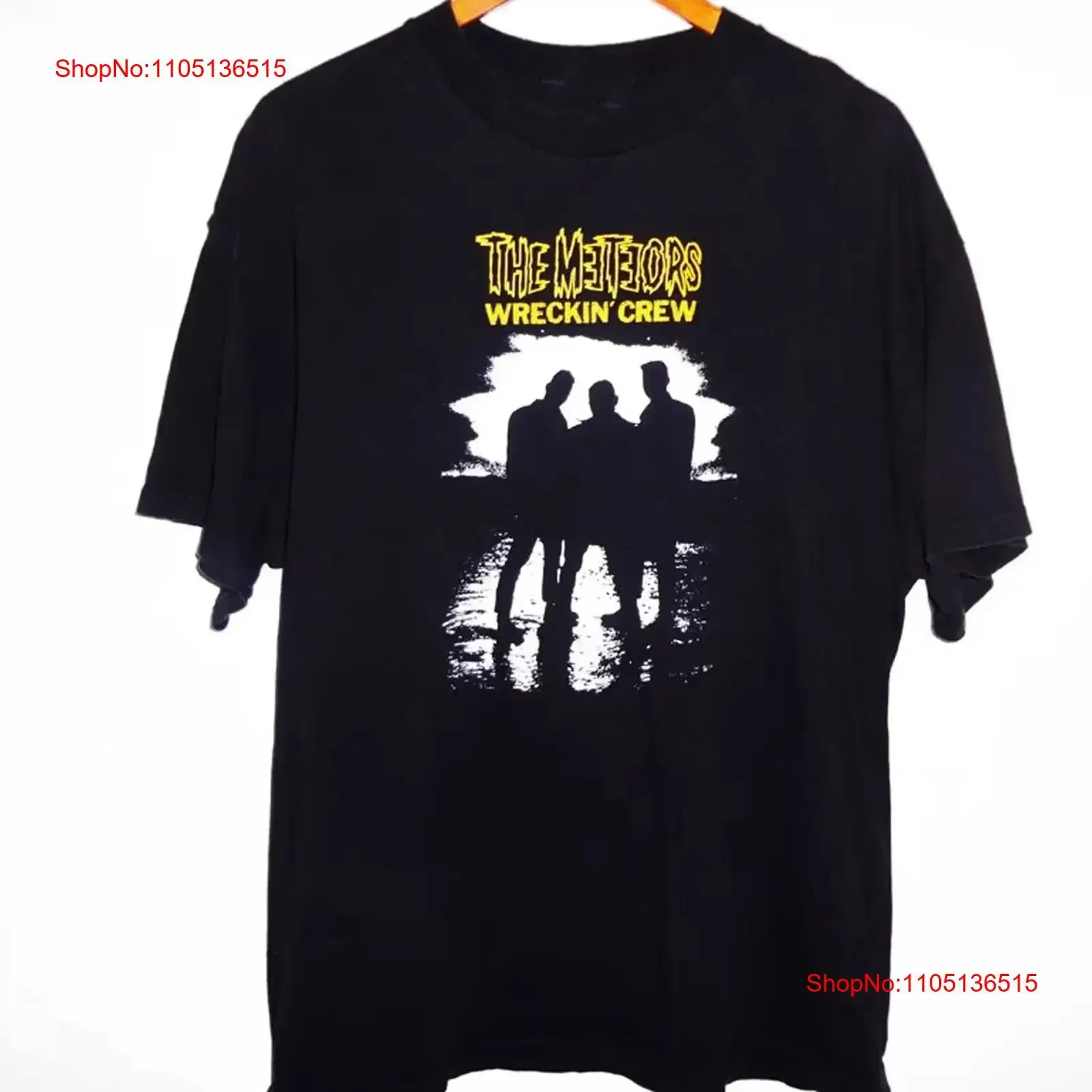 2024 2025 The Meteors Band Wreckin Crew T-Shirt schwarz Kurzarm S 4Xl 2F186 Vintage gewaschene Designerkleidung Streetwear