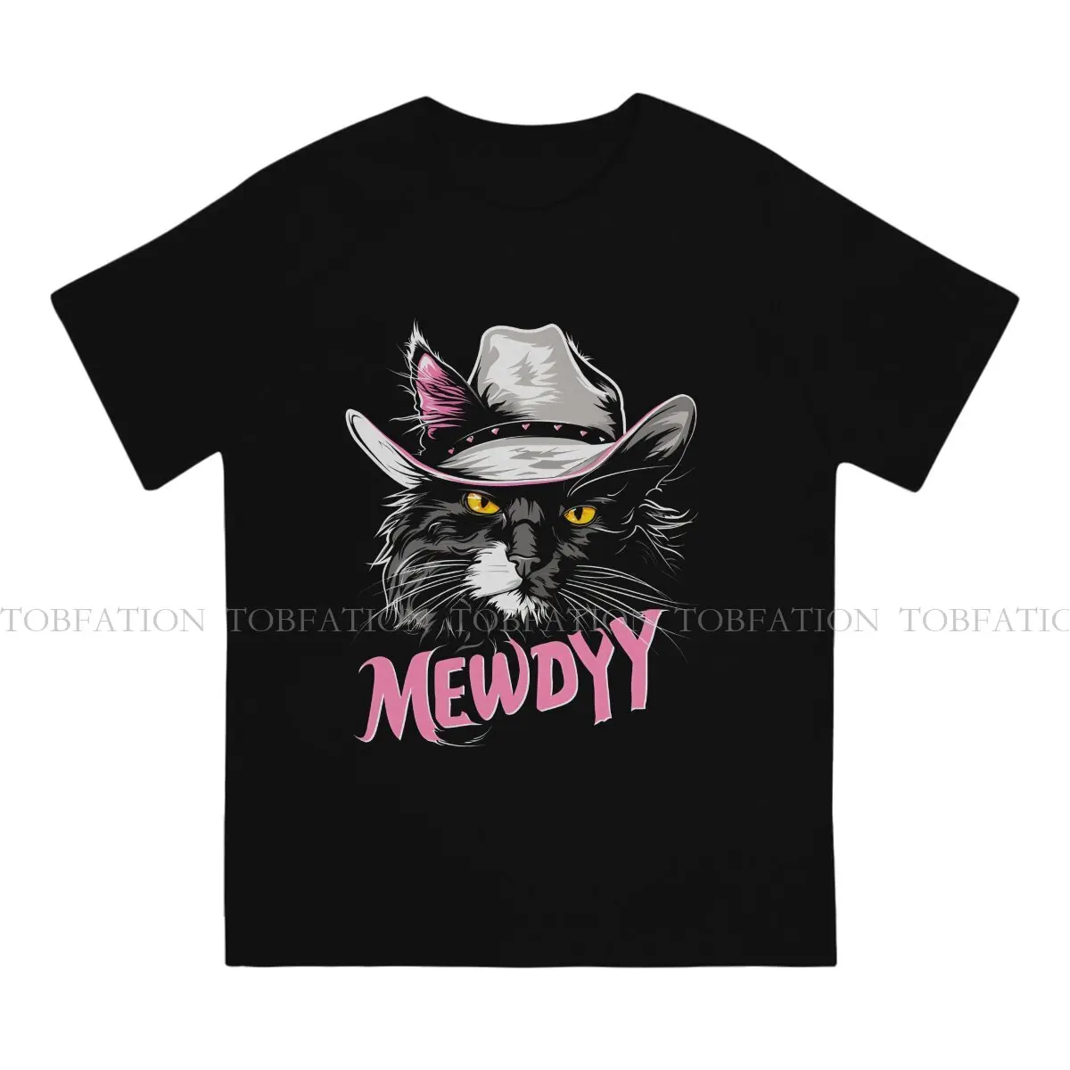 Saddle Up Meow Cowboy Cat Man's TShirt Cat O Neck Short Sleeve 100% Cotton T Shirt Humor Top Quality Gift Idea