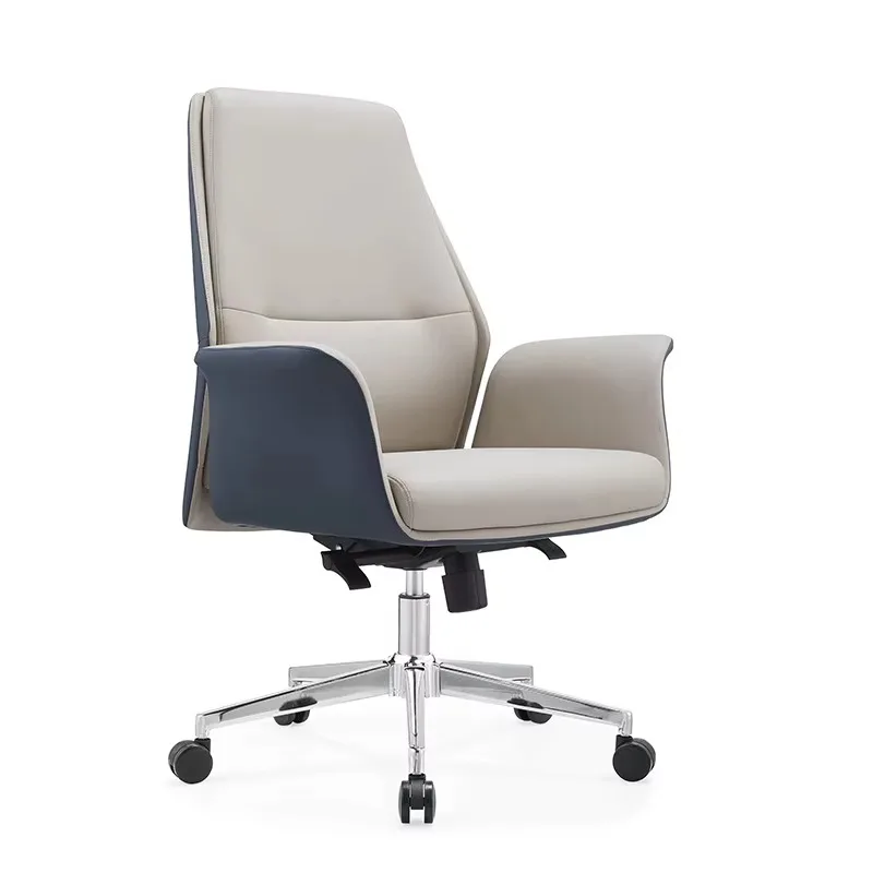 Luxurious Contemporary Ergonomic Office Chair Customized Black Synthetic Leather Managers Bosses Chair Comfortable Furniture