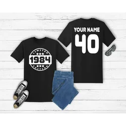 Personalised 1984 Limited Edition T-Shirt 40th Birthday Tshirt Custom Name Number 40 Celebration Gift Men Women  Youth Top