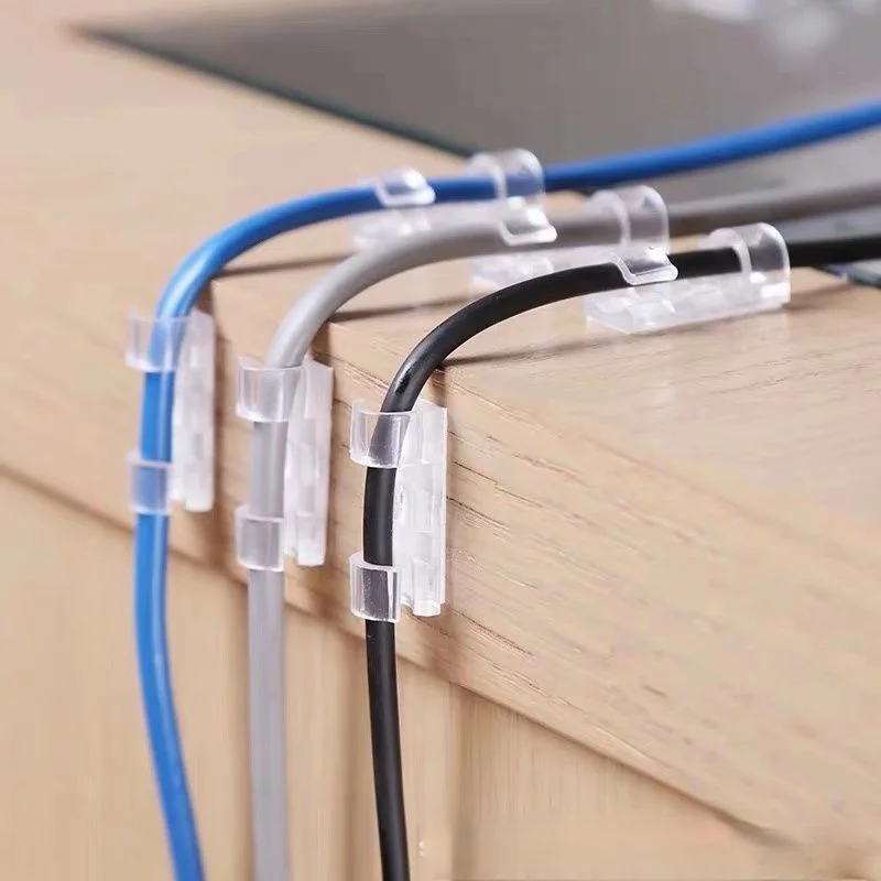 20Pcs Cable Organizers - Self-adhesive Fixing Clip for Computer USB Data Cable Office Wiring Accessories Network Cable Holder
