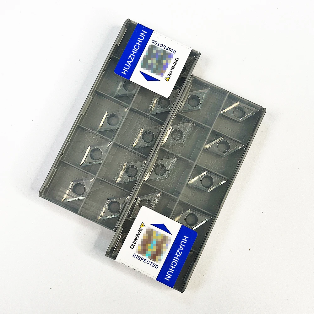 HUAZHICHUN 10 pz DCGT 11T304-AS Utensile per tornitura esterna Inserto per tornitura in alluminio Lavorazione di rame e alluminio