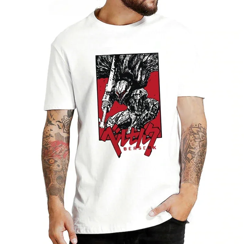 Cotton t shirt Anime Harajuku Berserk Guts Eyes Print Funny T Shirt Graphic T-shirt Manga Streetwear Tshirt Hip Hop Tee Unisex