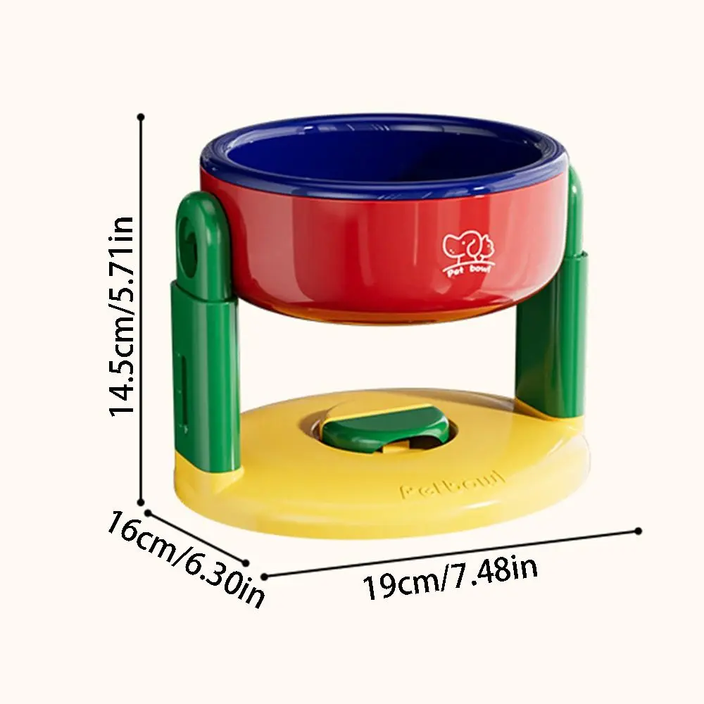 Suction Cup Type Cat Drinking Feeding Bowl Protect Cervical Spine 3 Gear Height Adjustable Pet Feeding Basin Detachable