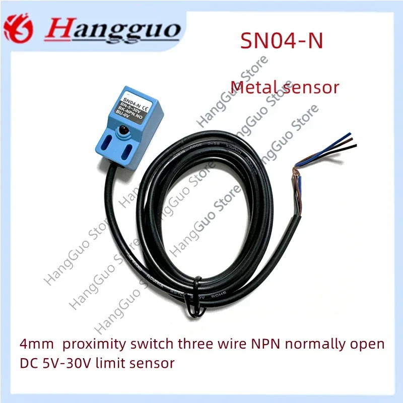 Metal sensor SN04-N 4mm  proximity switch three wire NPN normally open DC 5V-30V limit sensor SN04-N