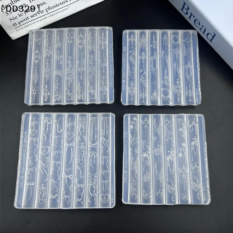 1Pcs Retro -style Nail Mold With Lace Ribbons, Candlestick, And Butterfly Transformation Nail Art Accessories;〔DD329〕