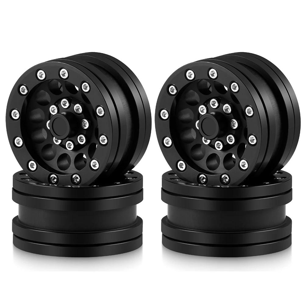 YEAHRUN 4 Stuks Metalen 1.9Inch Beadlock Velg Hub voor 1/10 Axiale SCX10 TRX4 TRX6 D90 D110 RC Rock Crawlers auto's