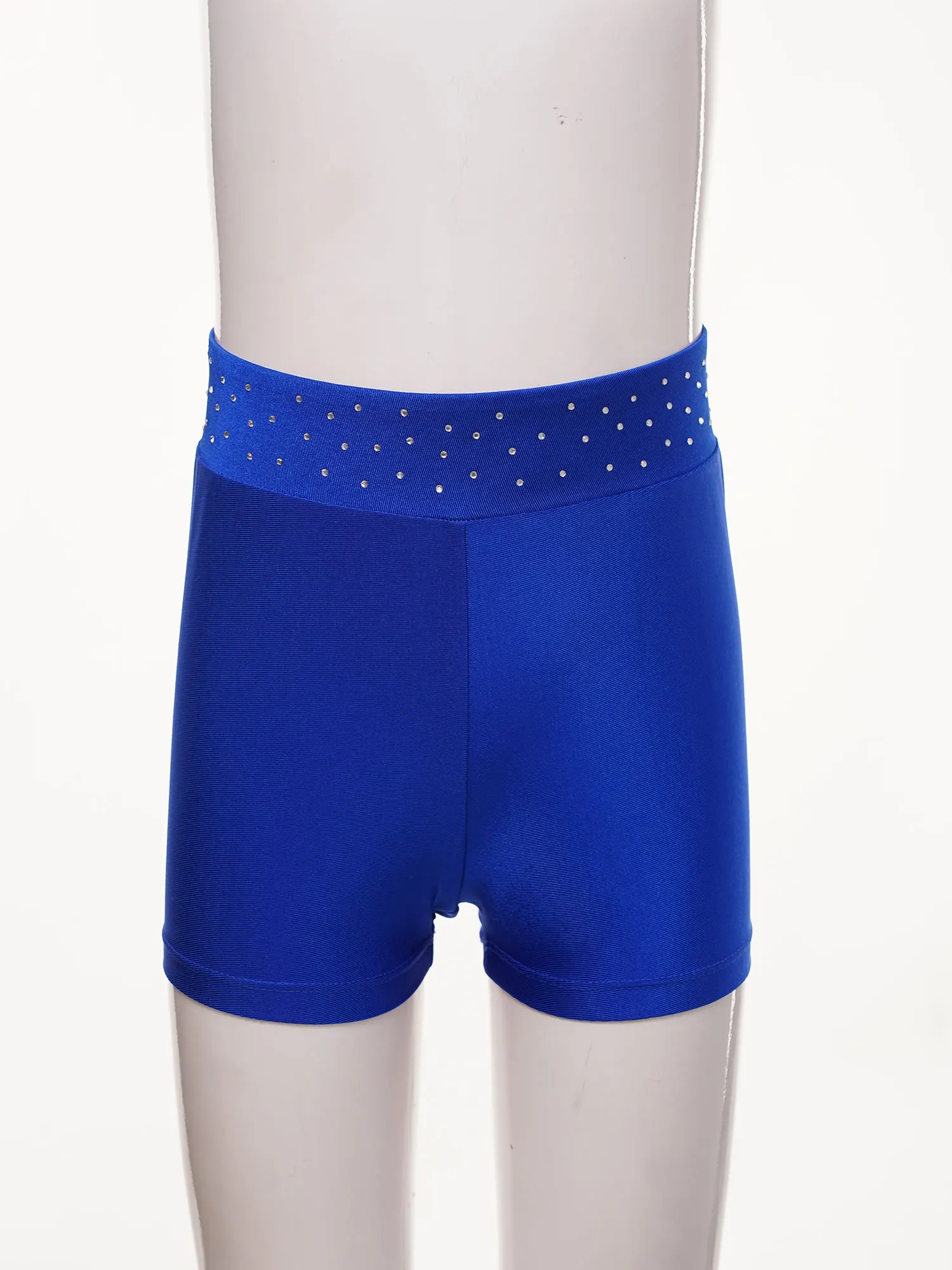 Kids Girls Ballet Dance Gymnastics Shorts Shiny Rhinestones Figure Skating Acrobatics Performance Workout Cheerleading Dancewear