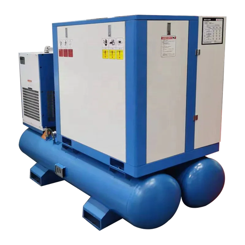 All-in-One 20 Bar Rotary Screw Air Compressor – 7.5kW/11kW/15kW, Integrated Dryer & Tank, for Fiber Laser Cutting Systems
