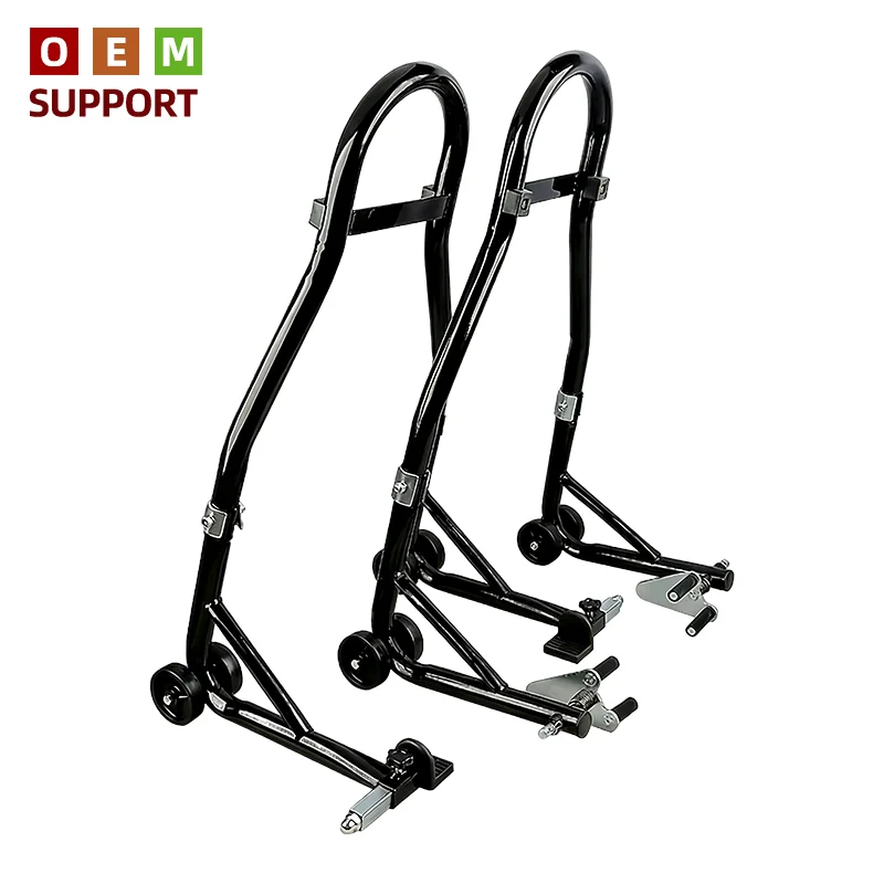 

KARLION Motorcycle Lift Stand with Rear and Front Wheel Brackets for Parking Maintenance & Repair-Made in Mainland China