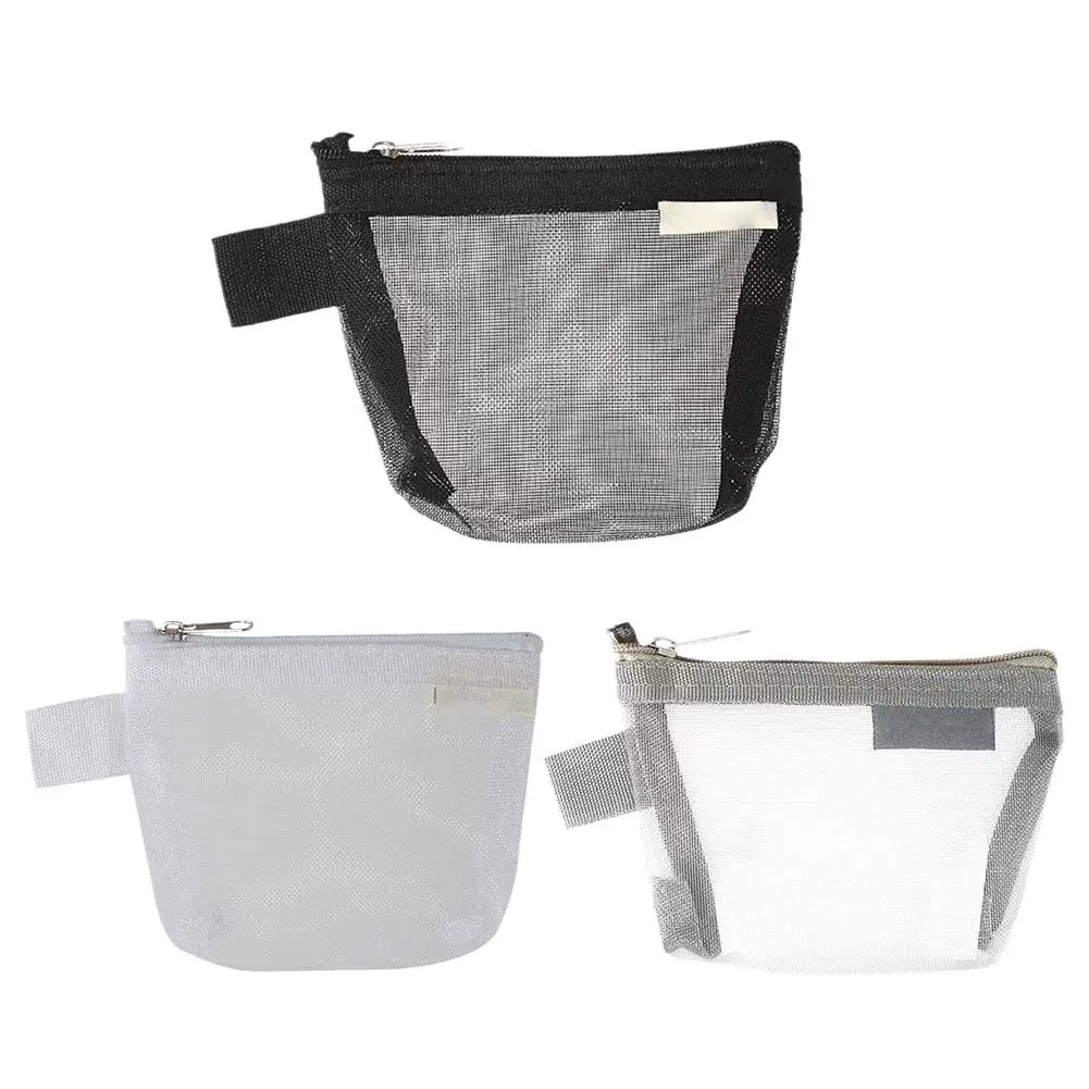 Small Nylon Three-dimensional Triangular Mesh Coin Purse Key Lipstick Coin Bag ID Business Credit Card Holder Storage Bags