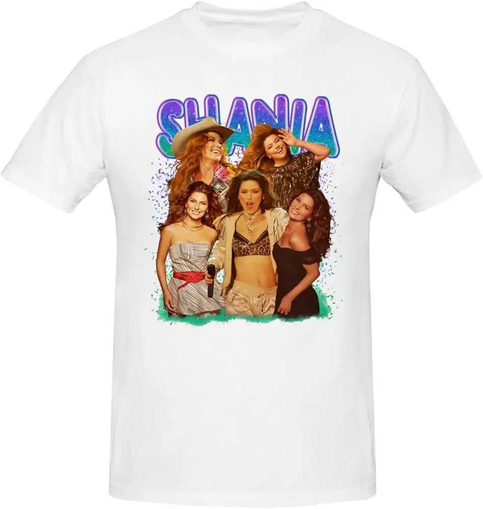 Shania Music Twain T-Shirt Short Crew Neck Sleeve Soft Basic Classic Fashion Casual Printing Black