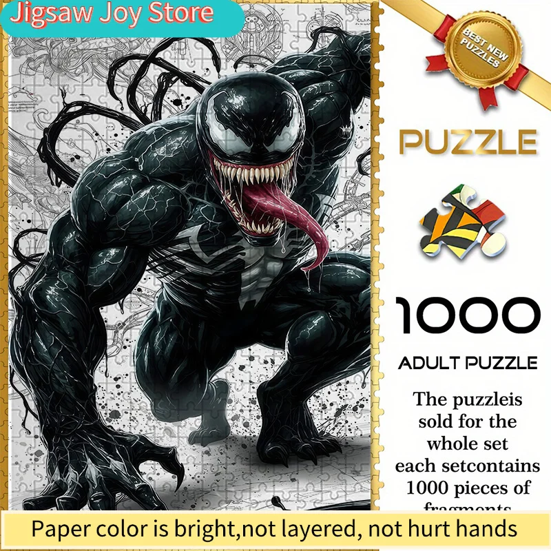 

Marvel Themed Seamless Jigsaw Puzzle Z10.18-67, Fanged Venom Design - Durable Thickened DIY Puzzle, Adult Brain Teaser Game, P
