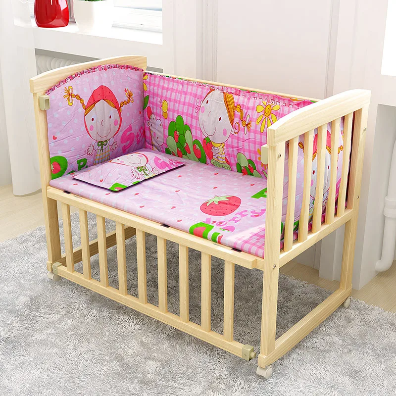 Baby crib splicing bed cradle bed, baby playpen kids  sleep with momy bed with bed