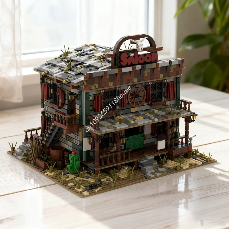 

2657pcs MOC The saloon Creator Experted Model Building blocks Architecture Christmas gift Assemble toys DIY creative Education