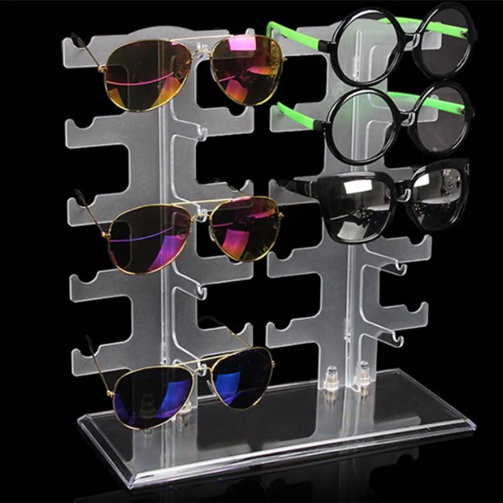 

Clear Acrylic Sunglasses Display Tabletop Eyewear Holder Eyeglass Collections Display Stand Rack Holder, 3 Sizes to Choose