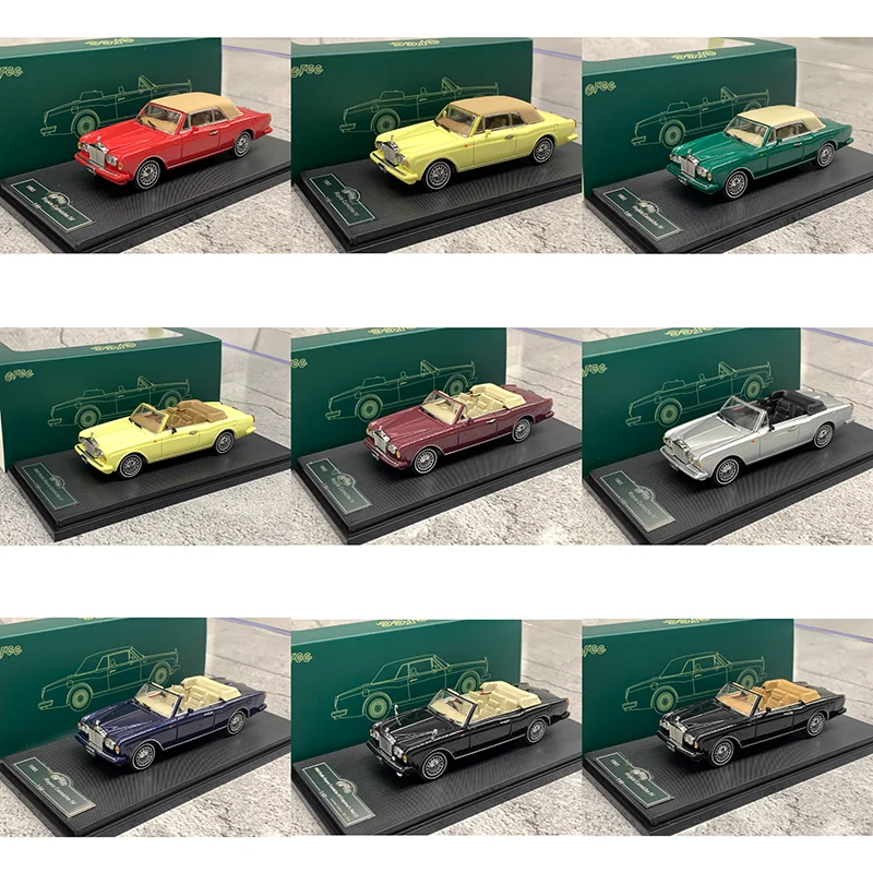 GFCC Diecast 1:64 Scale 1993 Corniche IV Convertible with Soft top Alloy Simulation Car Model Collection Decoration Gift Display