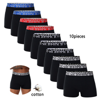 10pcs pack Black Cotton Boxer Shorts Men Underwear Soft Male Underpants for Men Homme comfortable Boxershorts Slips Panties