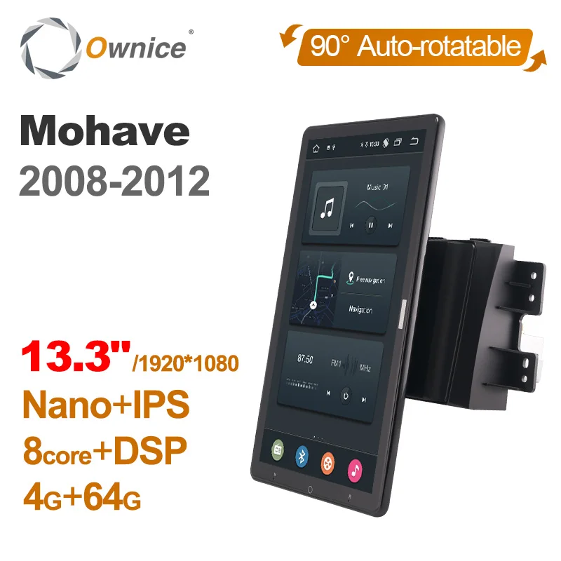 

Для Kia Mohave 2008-2012 Автомобильный радиоприемник Авто Мультимедиа Видео Аудио Власное устройство Android 10.0 Головное устройство 13,3-дюймовый сенсорный экран Поворотный