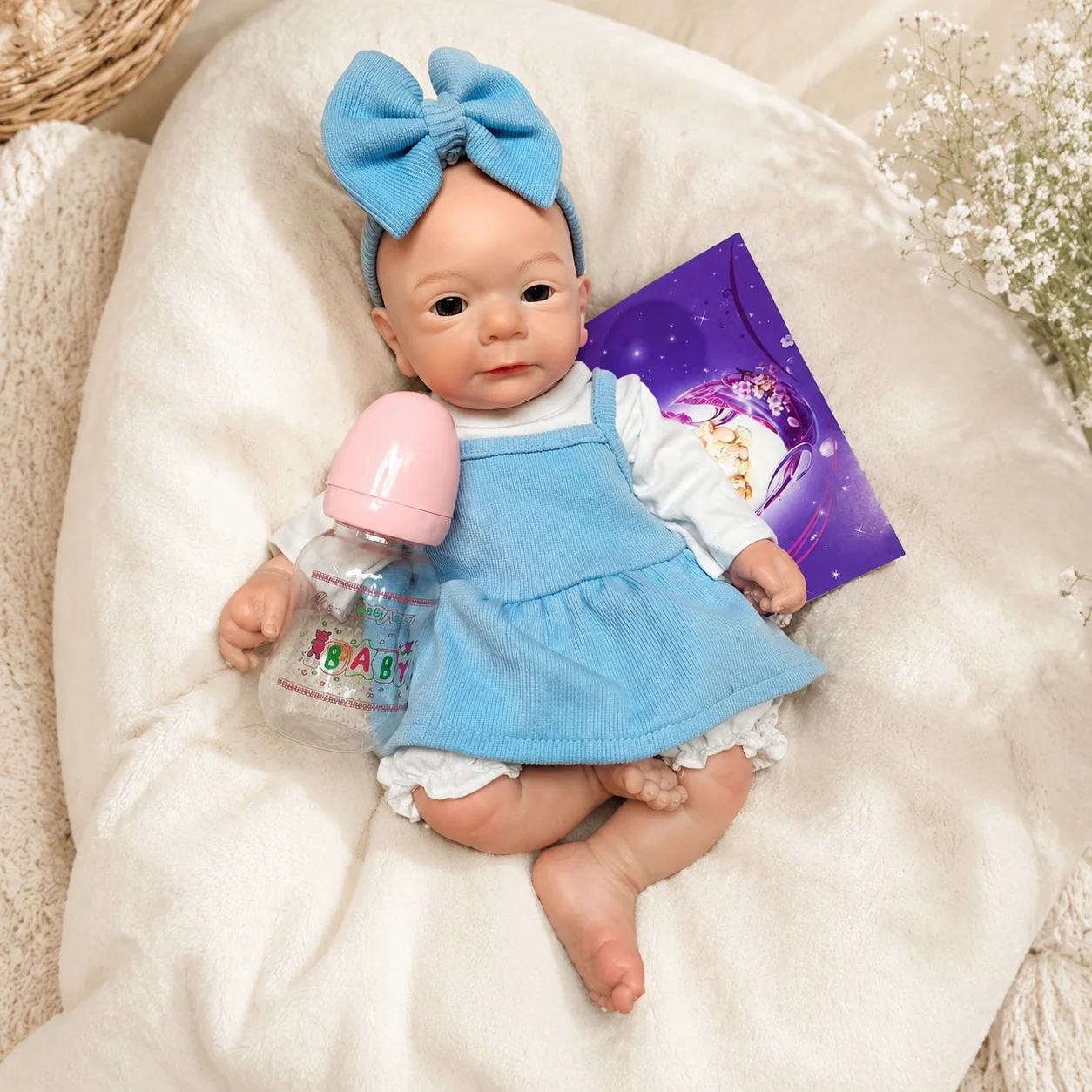 16 Inch Full Body Silicone Reborn Baby  Doll Bald  Realistic Lifelike Newborn Doll Collectible Toy Gift For Collector