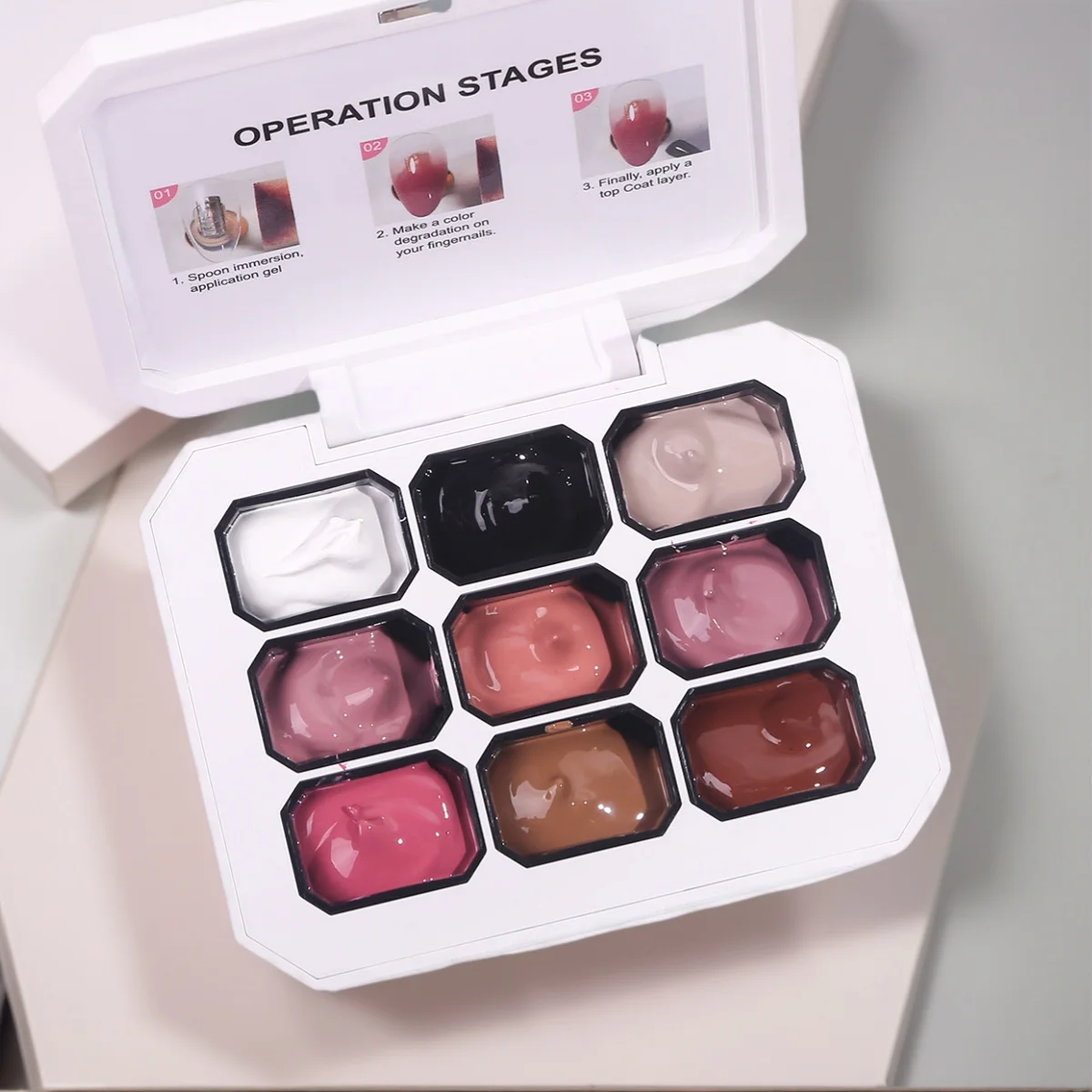 9-Color Gel Nail Polish Set Mini Gradient Effect Gel Polish Bright & High Saturation Long-Lasting Gel Home& Salon Christmas Gift