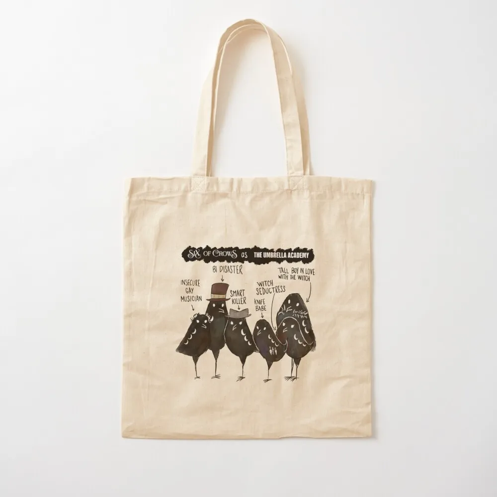 ستة من الغربان مثل The Umbrella Academy Tote Bag حقيبة قماش للمتسوقين حقائب كبيرة الحجم حقائب هدايا