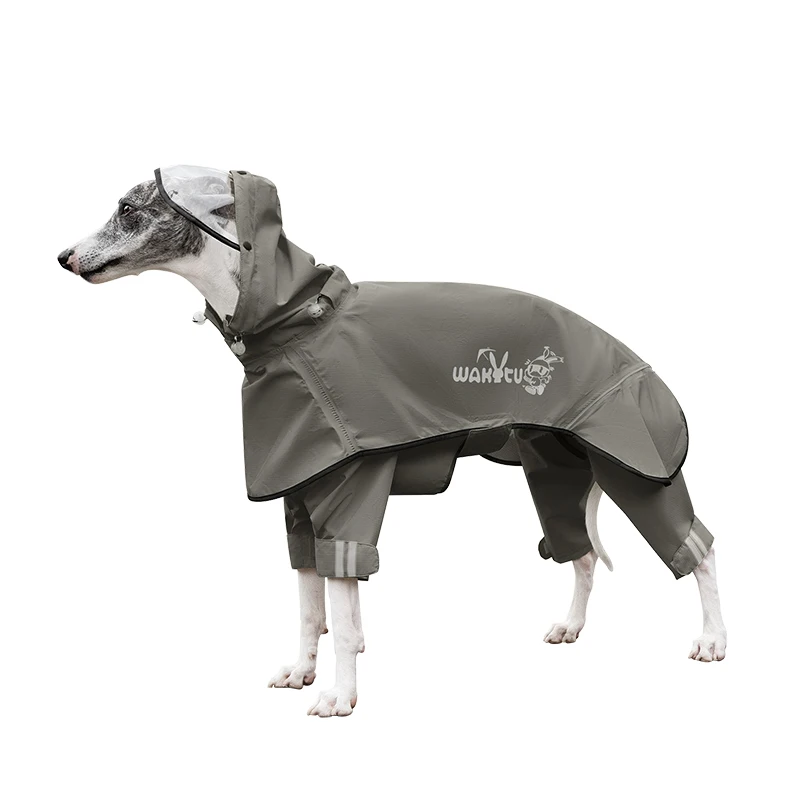 

2 Pcs Dog Raincoat reflective Hooded Split Dogs Poncho Hoodie Waterproof Pet Rain Wear for medium large dogs Light pet raincoat