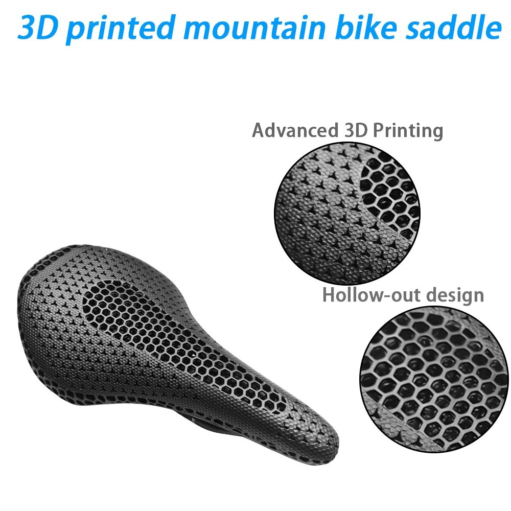 

Lightweight Durable 3D Printed Bicycle Saddle Comfortable 7x10 Bike Seat for MTB Road Gravel Cycling - Men Women