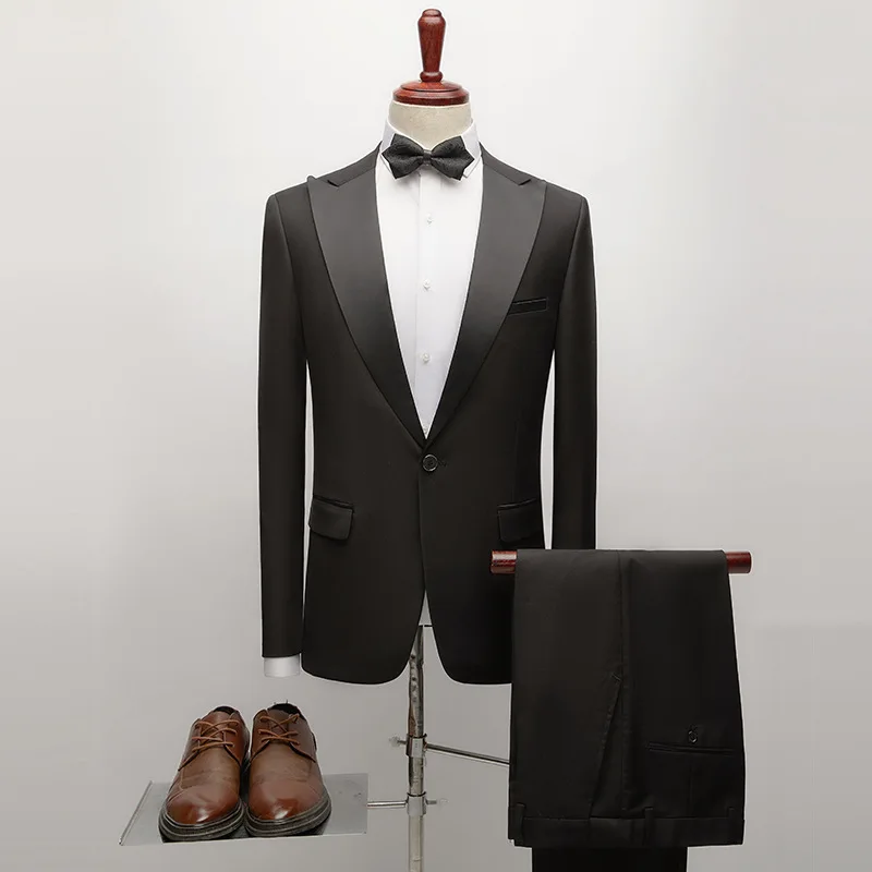 

LH024 Groom's suit, men's art test clothing, men's suit, black groomsmen group dress, men's suit