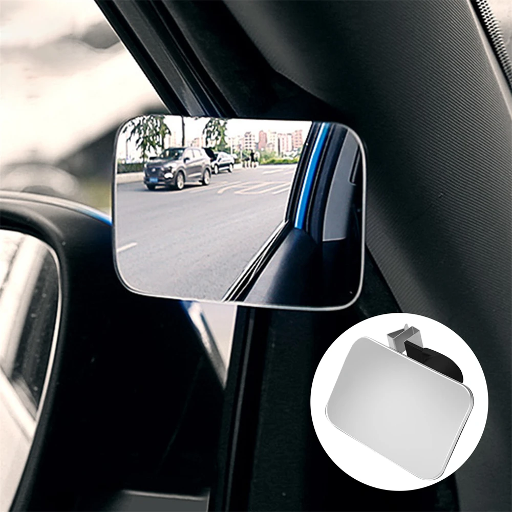 

​Car Front and Rear Wheel Blind Spot Small Round Mirror 360 Degree Adjustable Wide-angle Rearview Mirror Auxiliary Auto Mirror