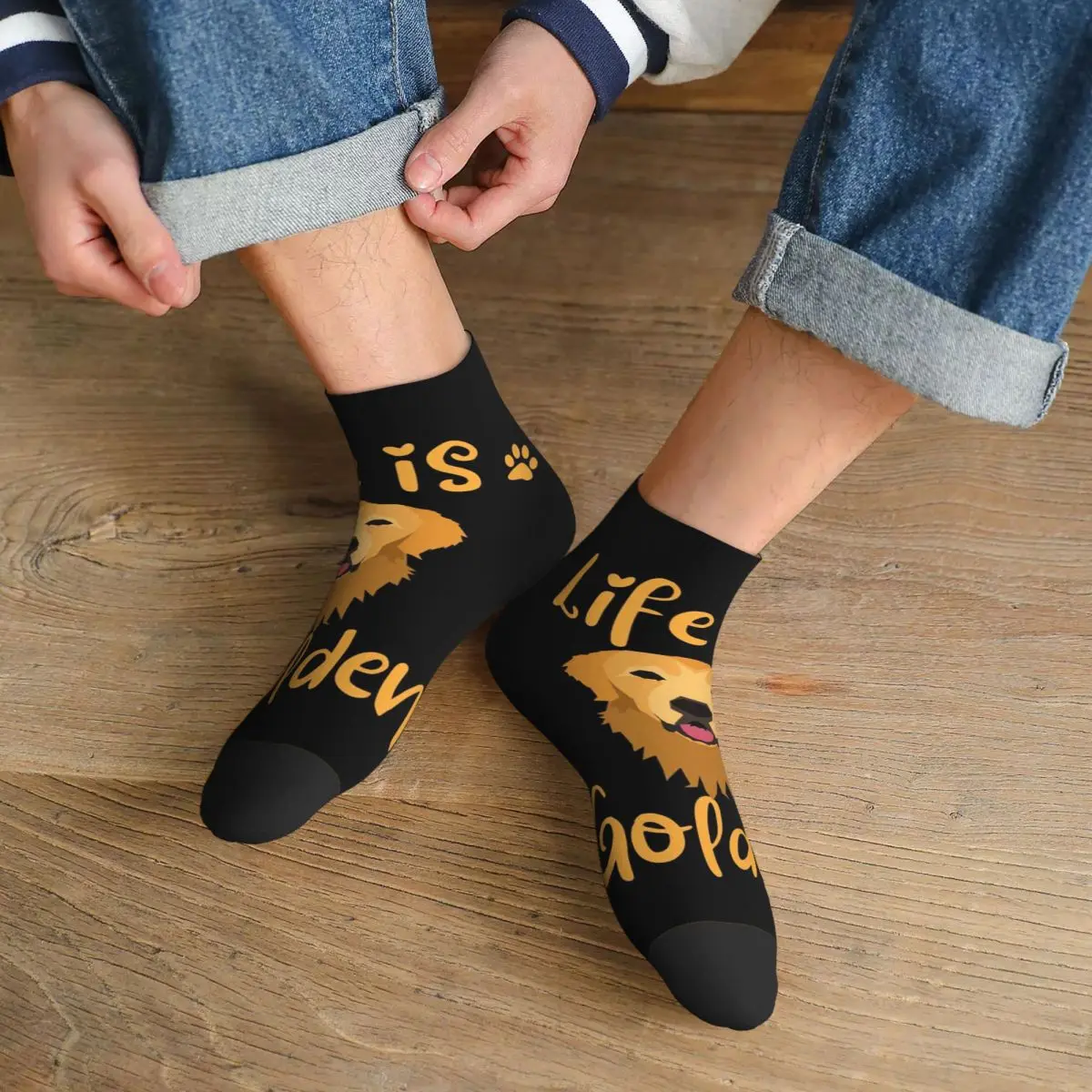 Chaussettes à citation GOLDEN RETRIEVER Harajuku, bas absorbant la sueur, toutes saisons, accessoires pour hommes et femmes, cadeaux