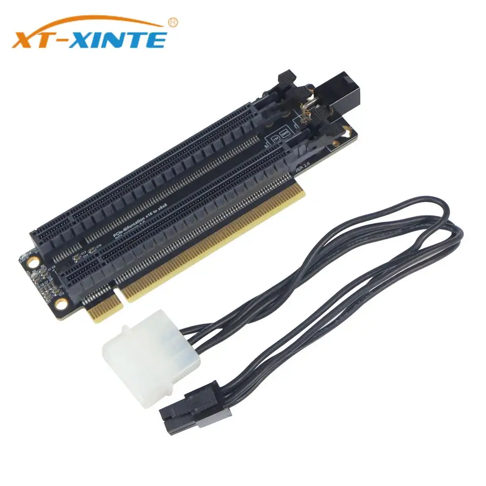 PCIe Bifurcation X16 To X8x8 PCIE4.0 X16 1 To 2 Gen4 Card 4P Split Card Extension Adapter For PC