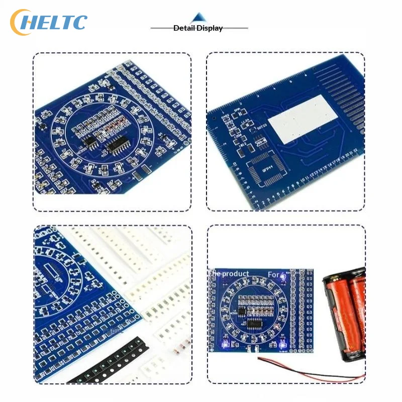 1 Set Funny Skill Training Electronic Suit CD4017 Rotating LED SMD NE555 Soldering Practice Board DIY Kit