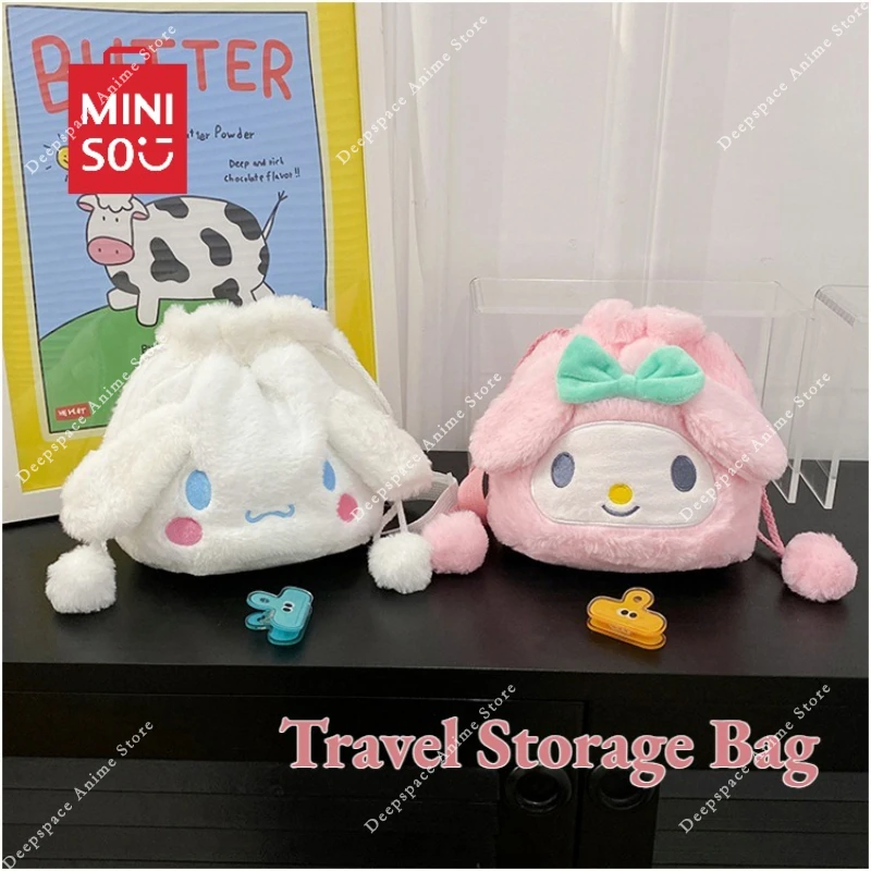 

Kawaii плюшевая сумка Cinnamoroll Kuromi мультяшная сумка на плечо на шнурке японская дорожная повседневная сумка для хранения детский подарок на день рождения для девочек