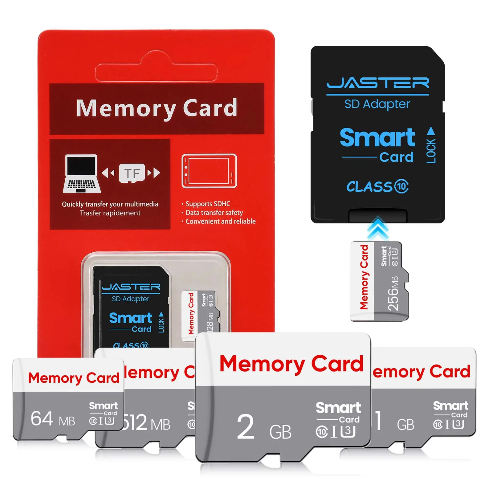 Tarjeta de memoria JASTER de pequeña capacidad 64MB 128MB 256MB 512MB 1GB tarjeta micro 2GB tarjeta SD tarjeta micro